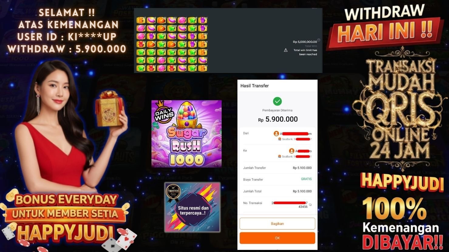 HAPPYJUDI JACKPOT SLOT SUGAR RUSH 1000